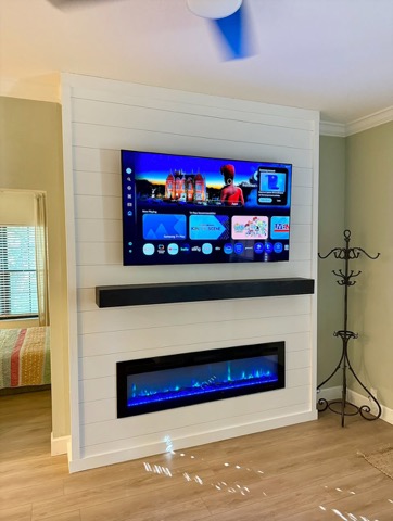 Completed entertainment wall